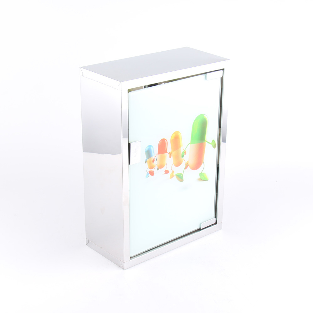 Wall Mount Medicine Cabinet, Large Capacity First Aid Wall Cabinet for Bathroom, Locking Medicine Cabinet with Key