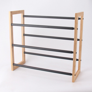 3-Tier Stackable Shoe Rack, Expandable & Adjustable Shoe Shelf Storage Organizer With Bamboo