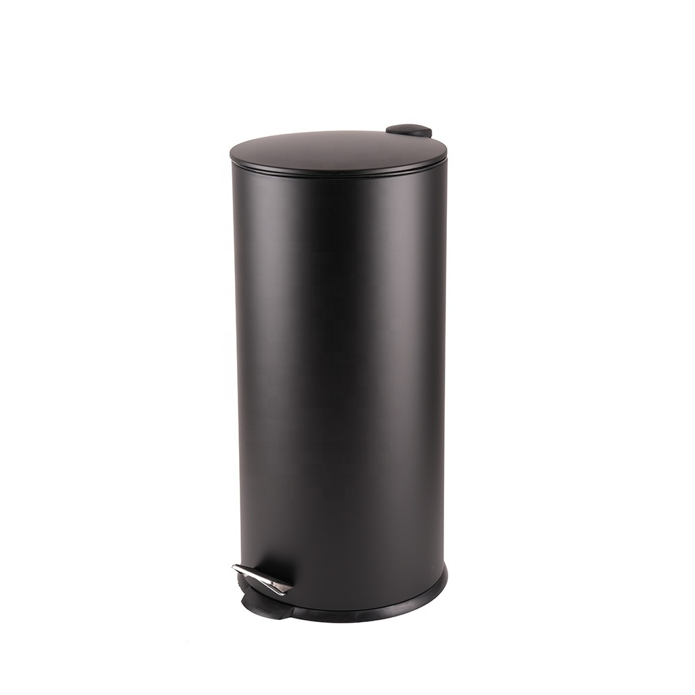 Factory Price Durable Round Black  3L 5L 12L 20L 30L Hotel Bathroom Trash can Stainless Steel  Waste Bin Household Paper Bin