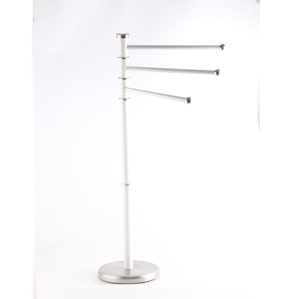 Stainless Steel Stand Hand Towel Rack Freestanding Towel Rack for Bathroom with 3 Swivel Arms