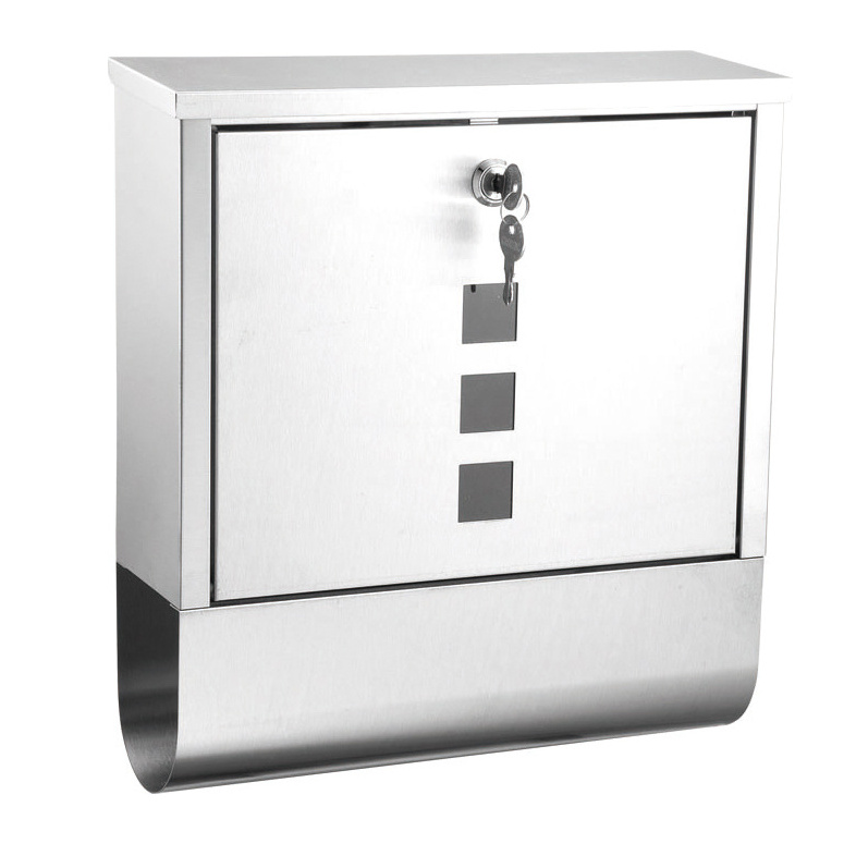 Stainless Steel Mailboxes with Key Lock Wall Mounted Large Capacity Letter Box with Newspaper Compartment