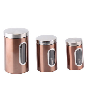 New Design rose gold canister,ceramic canister set,canister glass