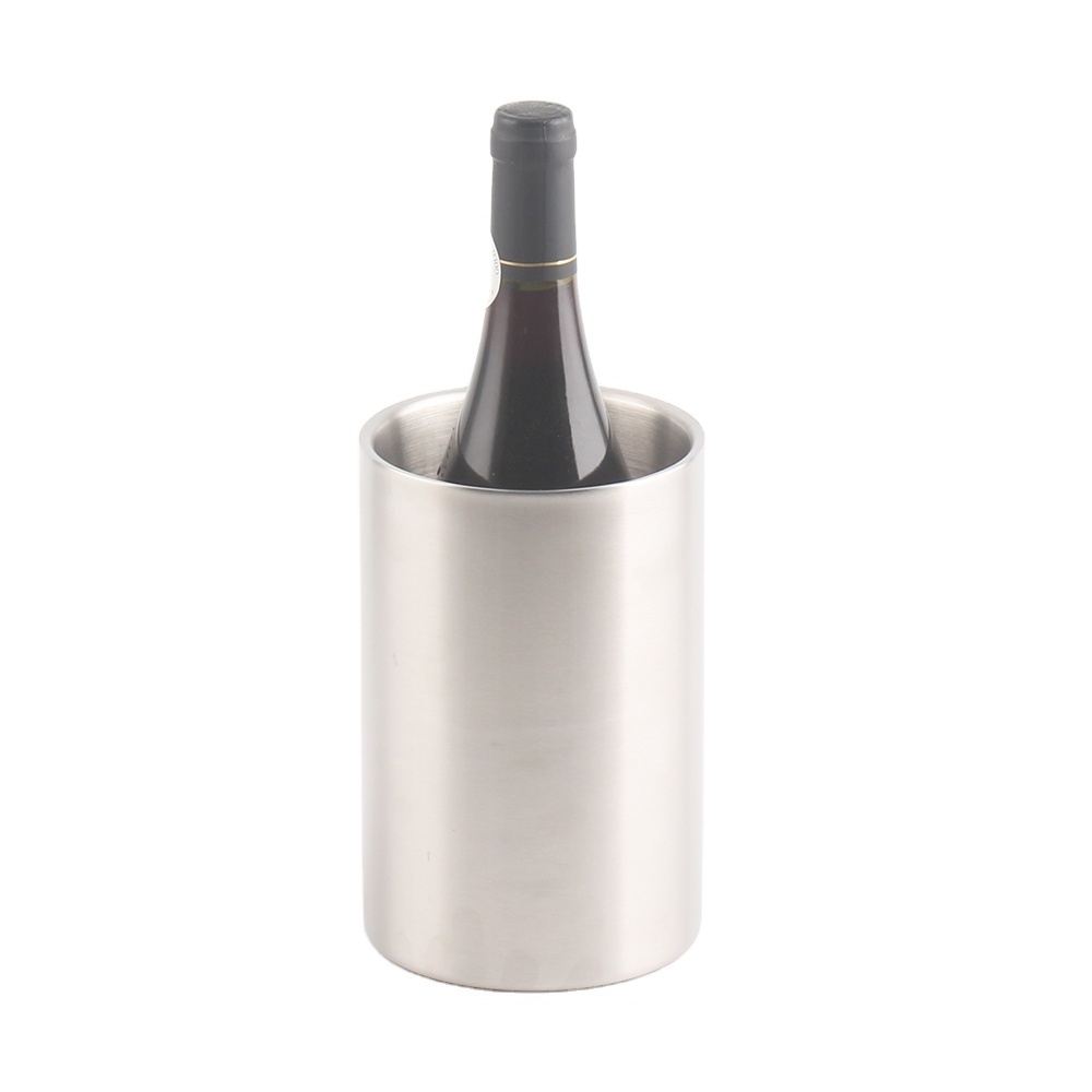 Stainless Steel Double Wall Wine Bottle Cooler Wine Chiller Bucket Insulated Champagne Beer Ice Bucket