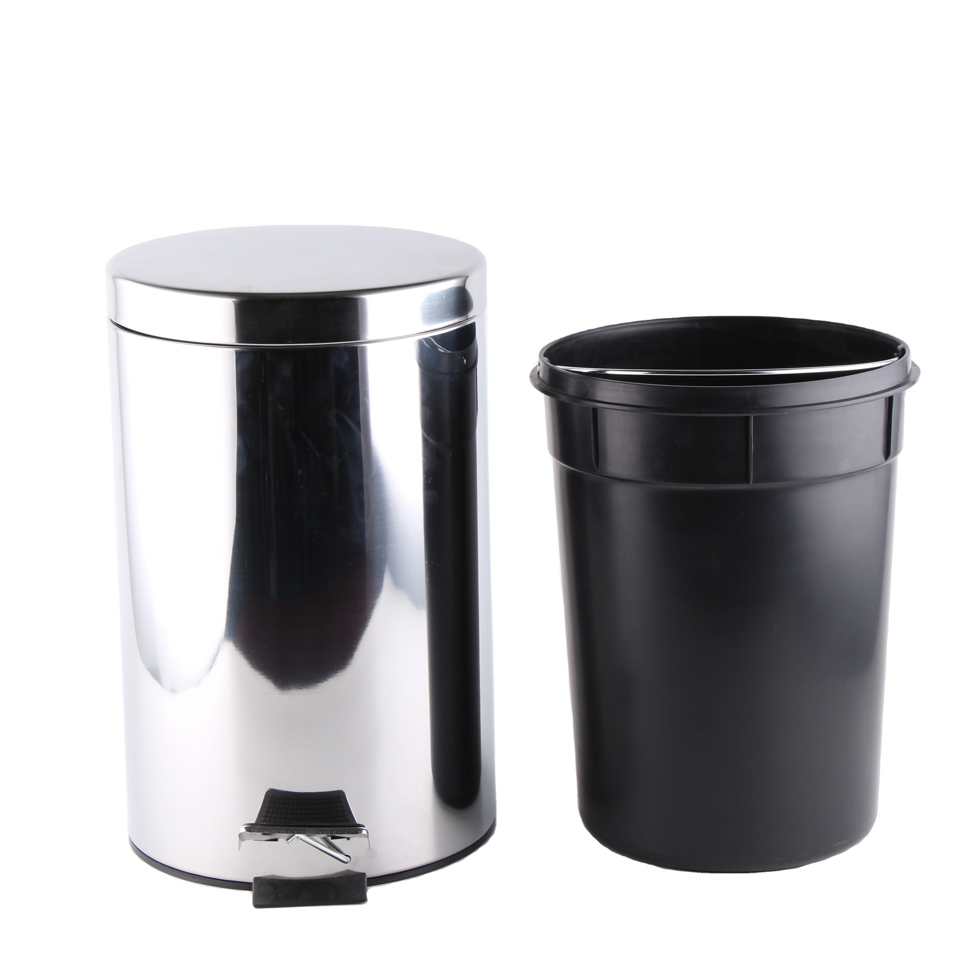 Wholesale Kitchen Stainless Steel Trash Can Metal Waste Bin manufacturer 3L   5L  7L  12L 20L 30L Pedal Bin Recycle Bin indoor