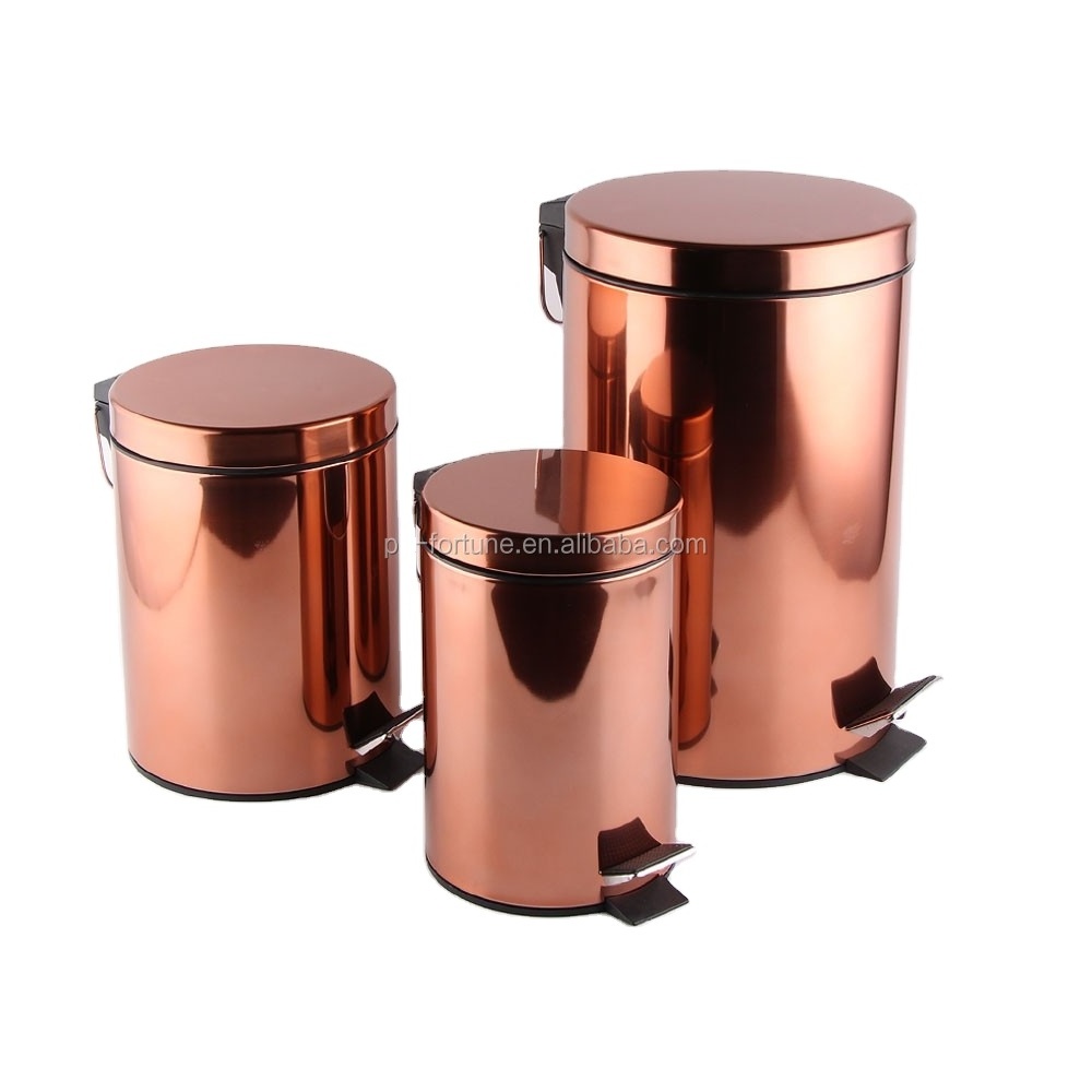 Wholesale Kitchen Stainless Steel Trash Can Metal Waste Bin manufacturer 3L   5L  7L  12L 20L 30L Pedal Bin Recycle Bin indoor