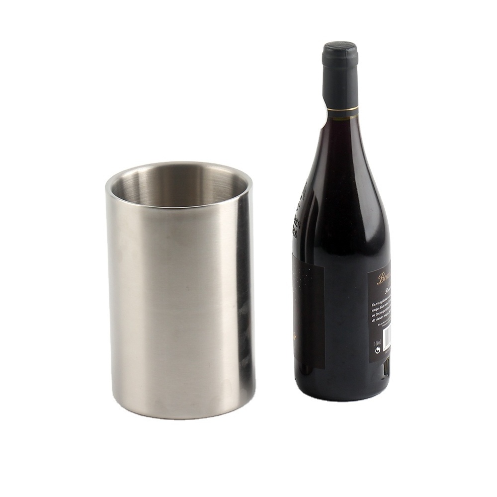 Stainless Steel Double Wall Wine Bottle Cooler Wine Chiller Bucket Insulated Champagne Beer Ice Bucket