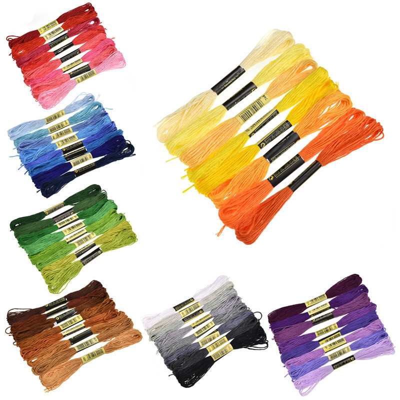 8 pcs/lot Polyester High Quality Similar Color Cross Stitch Thread  Kit Embroidery Floss Thread Cotton DIY Sewing Skeins Thread