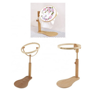 Wholesale Wooden Cross Stitch Hoop Stand Embroidery Hoop Holder for Arts Crafts Needlework Adjustable Embroidery Frame