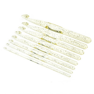 Looen Mix 8pcs Transparent Crystal Crochet Hook Set 4.0mm-12mm Crochet Hook Needles Knit Weave Craft Yarn Sewing Tools