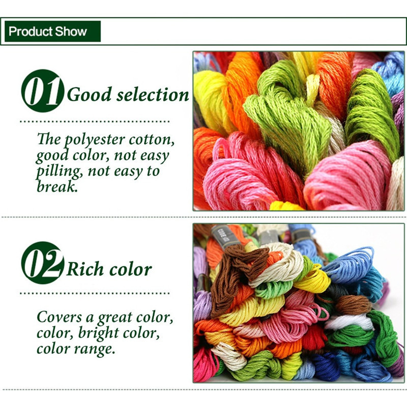 8 pcs/lot Polyester High Quality Similar Color Cross Stitch Thread  Kit Embroidery Floss Thread Cotton DIY Sewing Skeins Thread