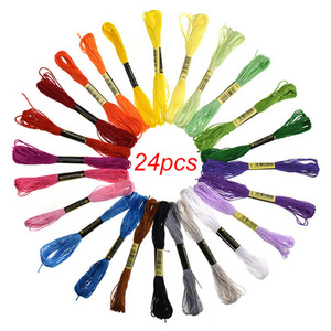 24/100/150/200/250/447 PCS Sewing Skeins Polyester High Quality Random Color Cross Stitch Thread  Kit Embroidery Thread