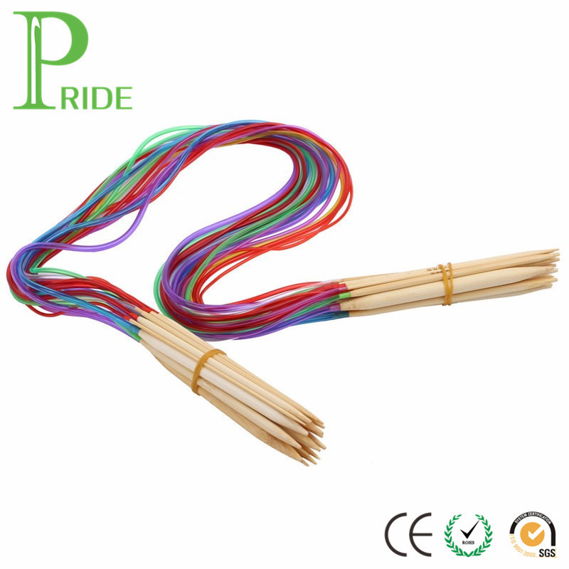 18Pcs 80cm Multi-color Plastic Tube Circular Double Pointed Bamboo Knitting Needles device sewing tunisian crochet hooks