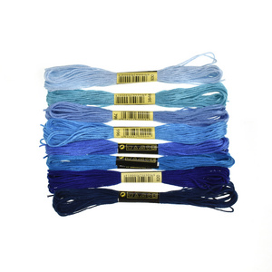 Random rainbow color 8 skeins polyester cotton premium embroidery floss sewing thread for friendship bracelet woven