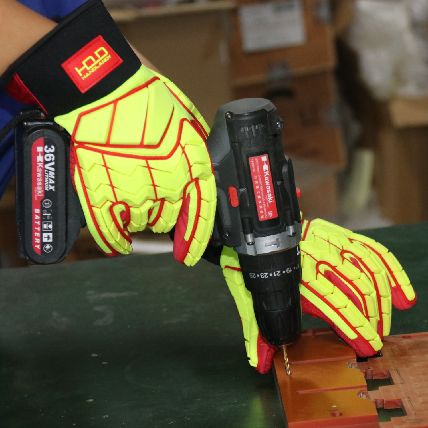 PRI safety work cut resistant impact high impact tpr gloves oilfield oil and gas gloves