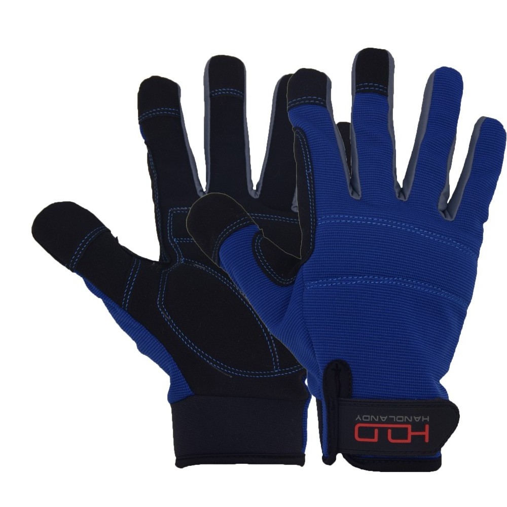 PRISAFETY customized comfortable high ways lining bodyguard blue car heavy cut puncture resistant mechanical work glove