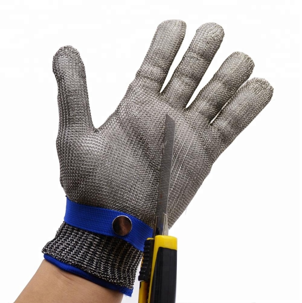 PRI SAFETY Food Grade Cut Resistant Mesh Chain Meat Cutting butcher Stainless steel Gloves