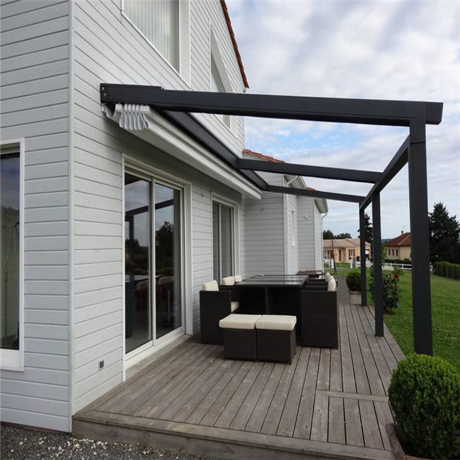 Prima Motorized Retractable PVC Awning Porch Pergola Foldable Roof with LED Lights