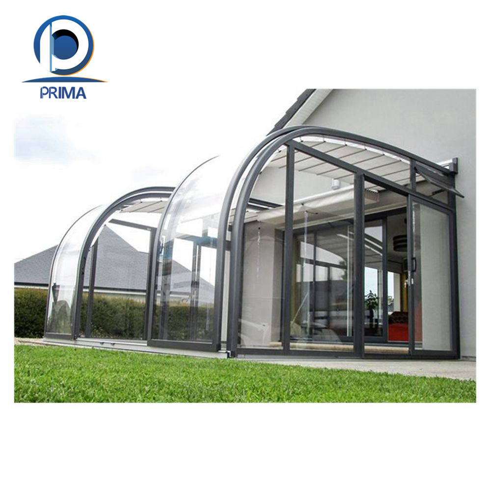 Prima Sunroom Electric Retractable Sunroom Automatic Retractable Skylight Sliding Sunroom