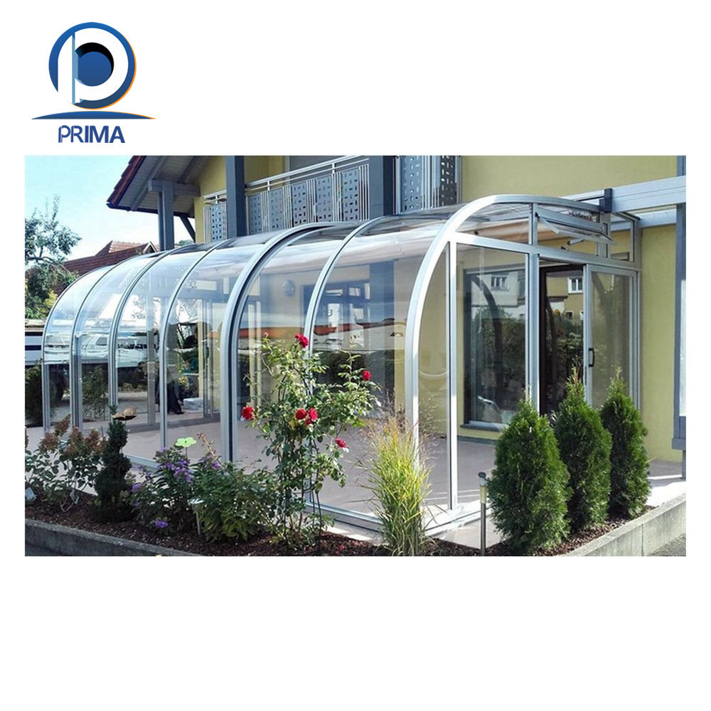 Prima Sunroom Electric Retractable Sunroom Automatic Retractable Skylight Sliding Sunroom