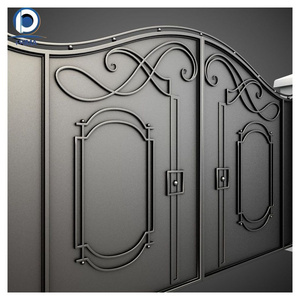 Aluminum Art Villa Courtyard Electric Main Laser Cut Garden Arch Automatic House Sliding Drive Swing Gate