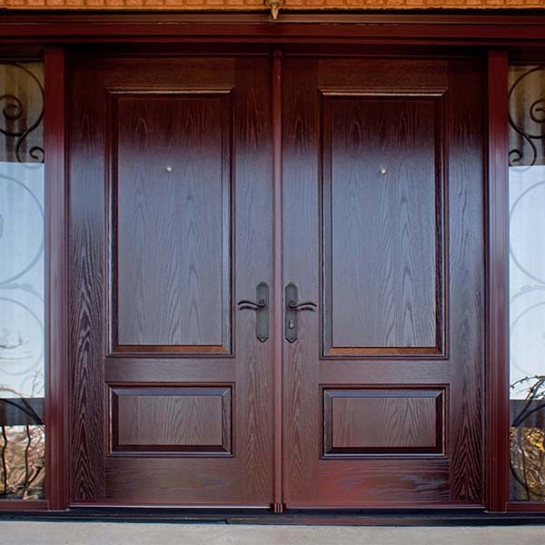 American style smart teak wood door design entrance security steel wood door