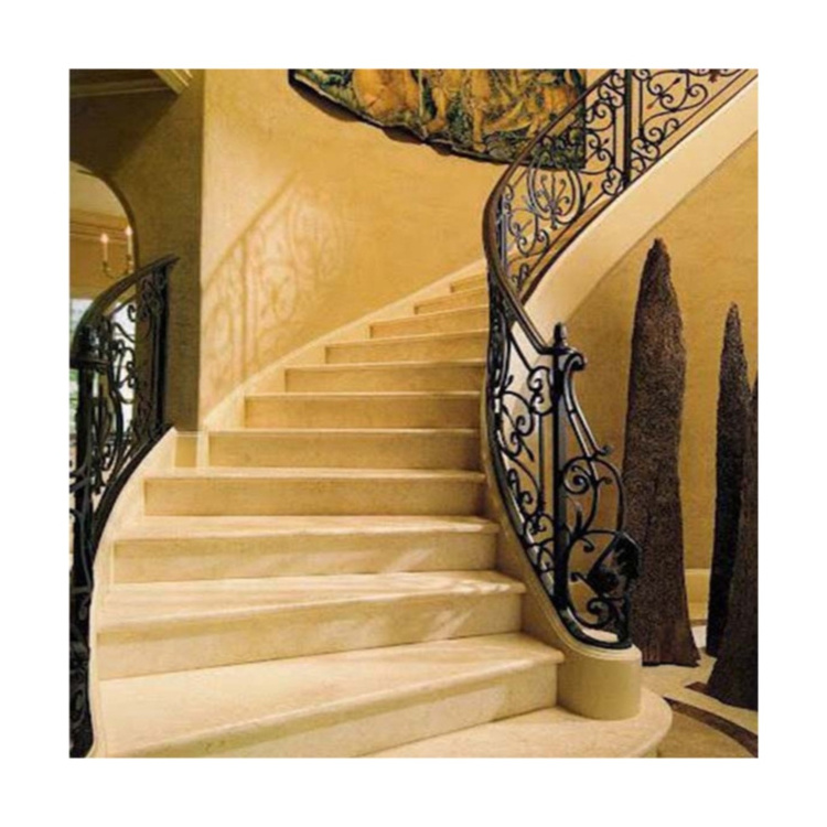 Curved Staircase China Factory Folding Stairs Indoor Staircase Design Professional Wholesaler Made Metal Material Standoff Stain