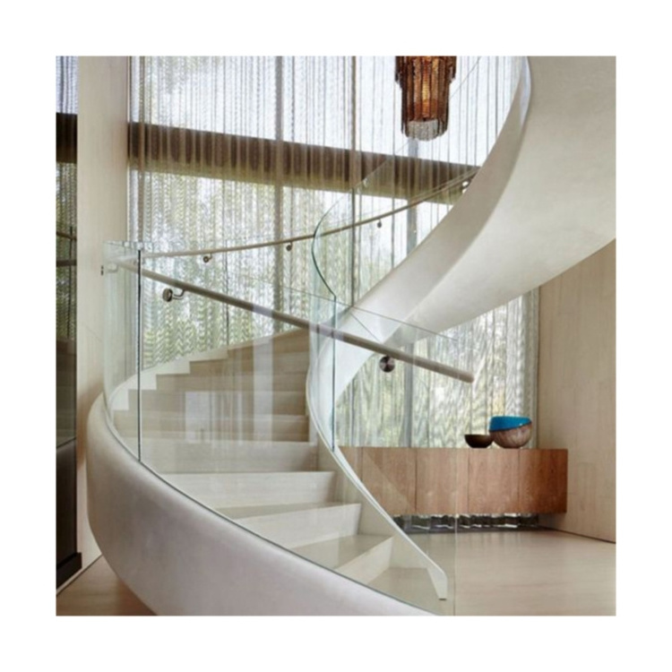 Curved Staircase China Factory Folding Stairs Indoor Staircase Design Professional Wholesaler Made Metal Material Standoff Stain