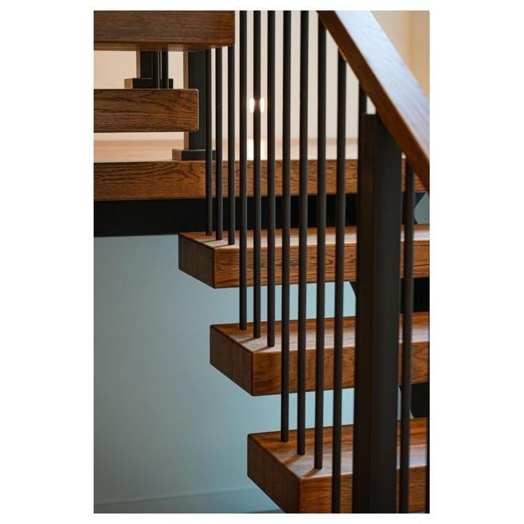 Prima Red Oak Floating Straight Stairs with Balusters