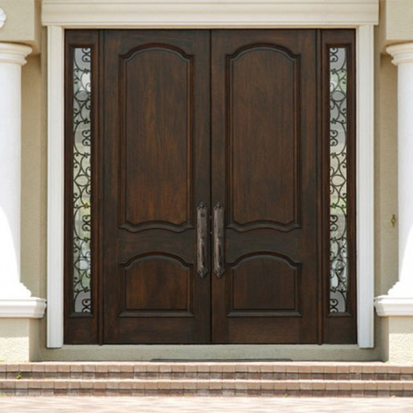 American style smart teak wood door design entrance security steel wood door