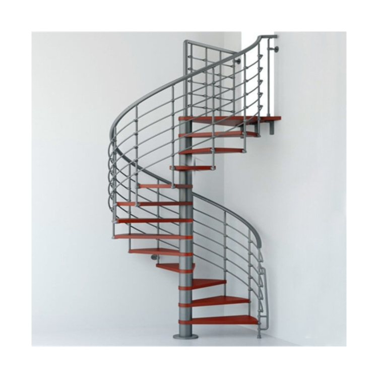 customized modern design used spiral staircase iron for sale cheap price indoor luxury modular wooden tread spiral staircase