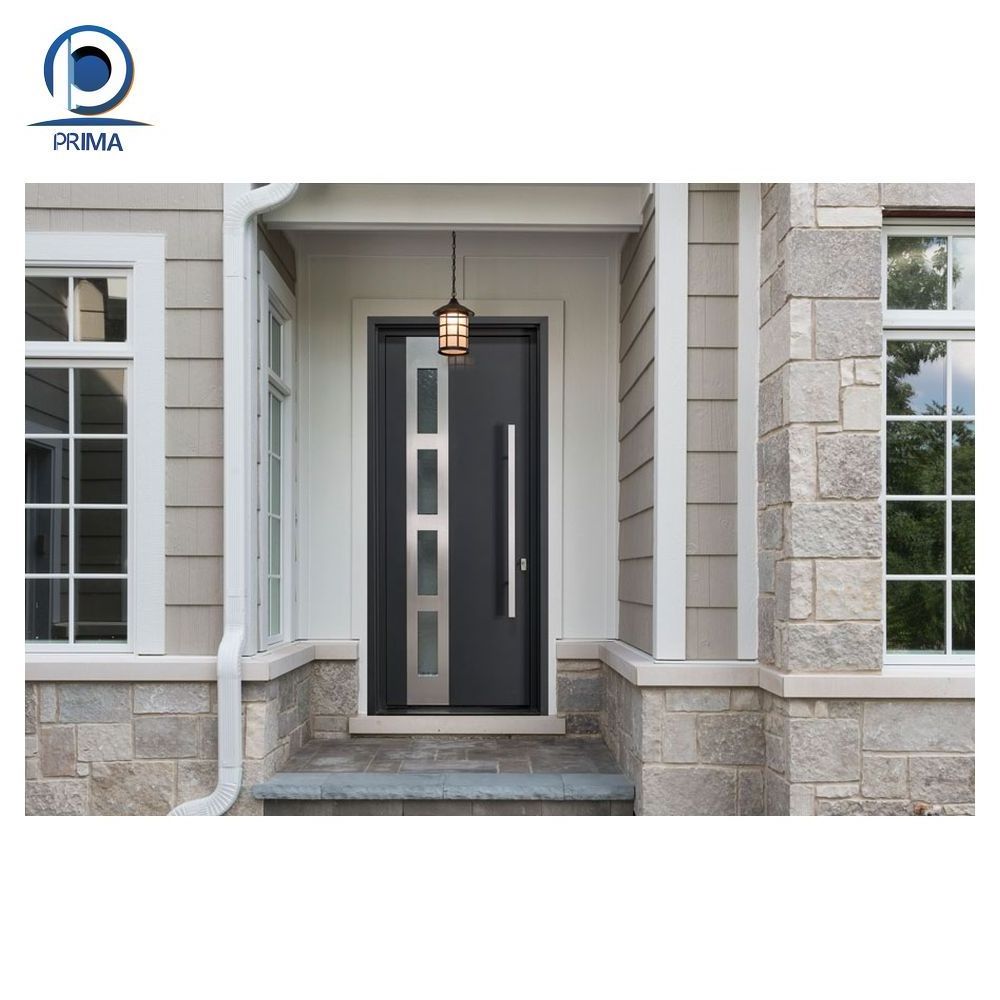 Prima European Grand Design Modern Cast Aluminum Door Modern Entry Exterior Security Steel Door