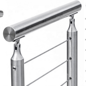 Stainless steel railing profile indoor stair railings/Exterior handrails & wire cable railing for staircase