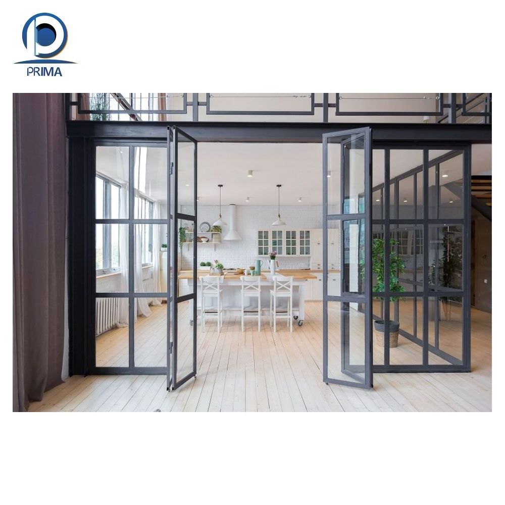 Prima Aluminum Door Luxurious Main Large Glass Handles Security Homes Expensive Villa Slim Frame Door