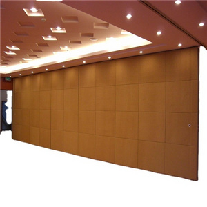 Banquet hall acoustic movable wooden soundproof sliding room folding partition wall