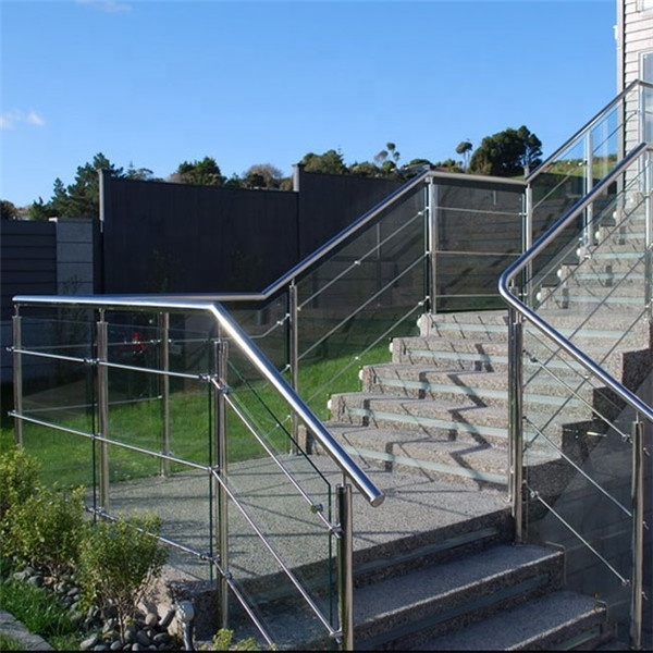 Stainless steel railing profile indoor stair railings/Exterior handrails & wire cable railing for staircase