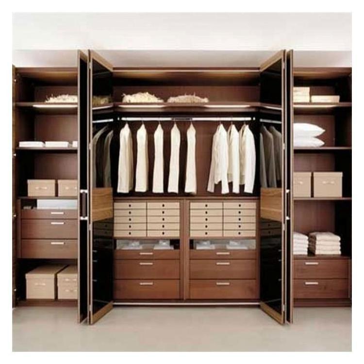 Solid Wood Customized Opening Closet Adjustable Shelf European Style Walk in Closet