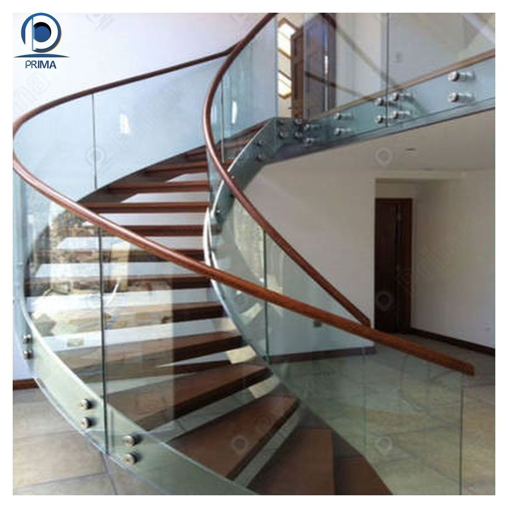 Prima Walnut Slab Wood Stairs Floating and Straight Stairs with American Red Oak Tread