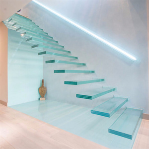 stair led lighting glass floating staircase