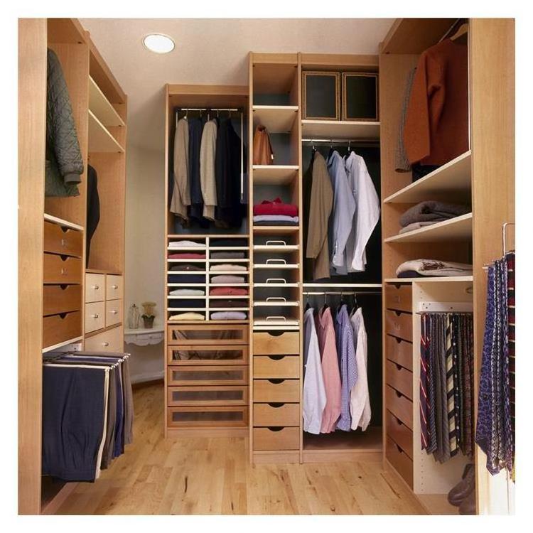 Solid Wood Customized Opening Closet Adjustable Shelf European Style Walk in Closet