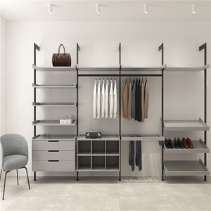 Apartment Wardrobe Aluminum Pole System Open Style Walk in Closet