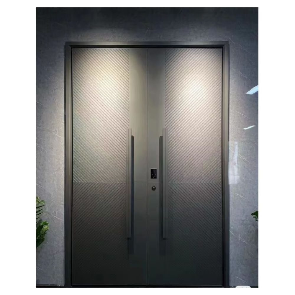 Prima European Grand Design Modern Cast Aluminum Door Modern Entry Exterior Security Steel Door