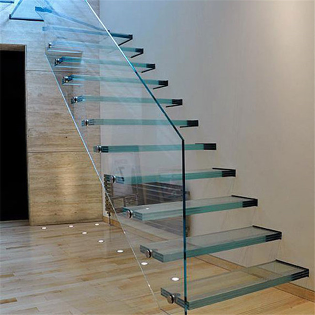 stair led lighting glass floating staircase