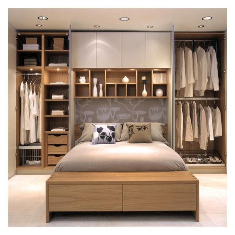 Solid Wood Customized Opening Closet Adjustable Shelf European Style Walk in Closet