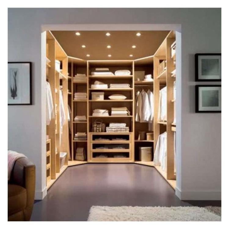 Solid Wood Customized Opening Closet Adjustable Shelf European Style Walk in Closet