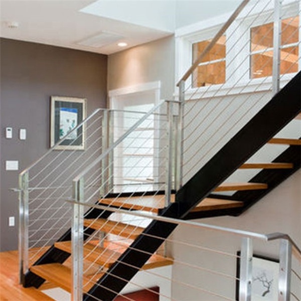 Stainless steel railing profile indoor stair railings/Exterior handrails & wire cable railing for staircase