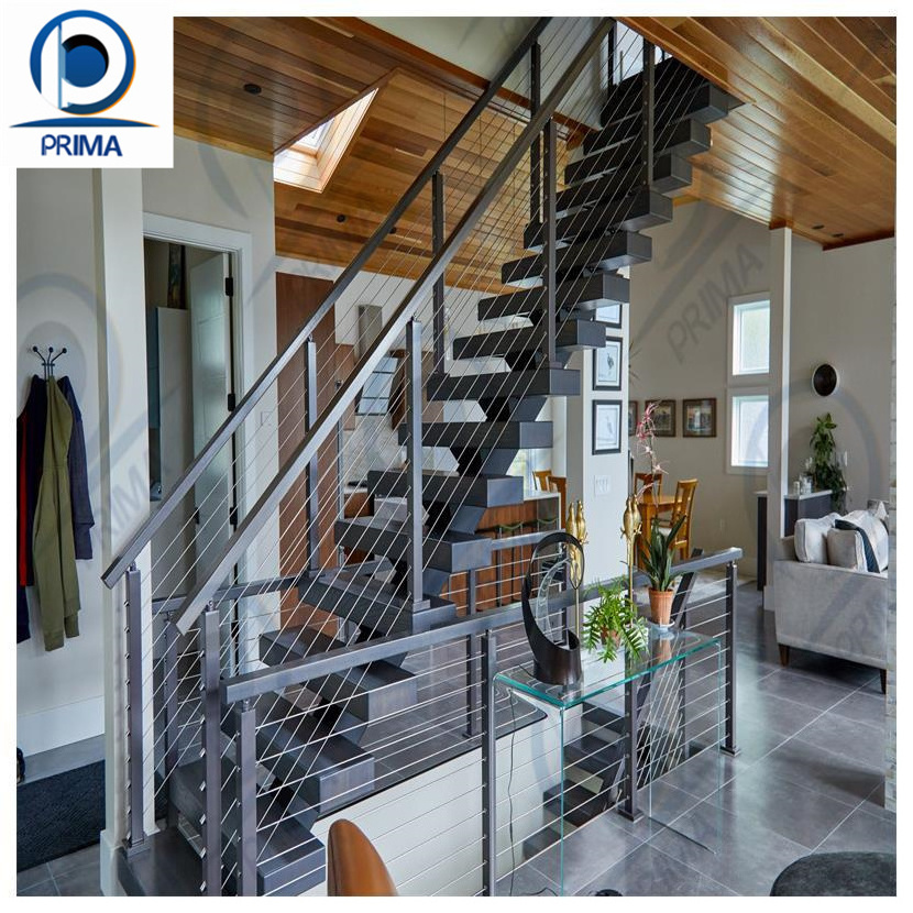 Prima Railing Stair Side Mount Outdoor Wrought Iron Galvanized Steel Pipe Balcony Railing