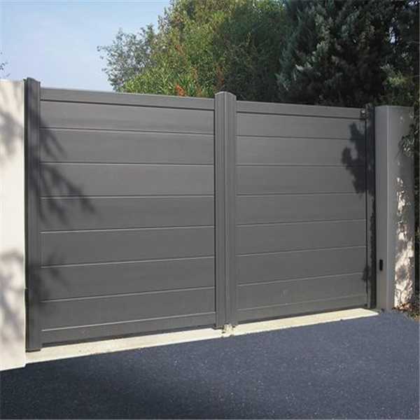 Double open aluminum driveway retractable gate