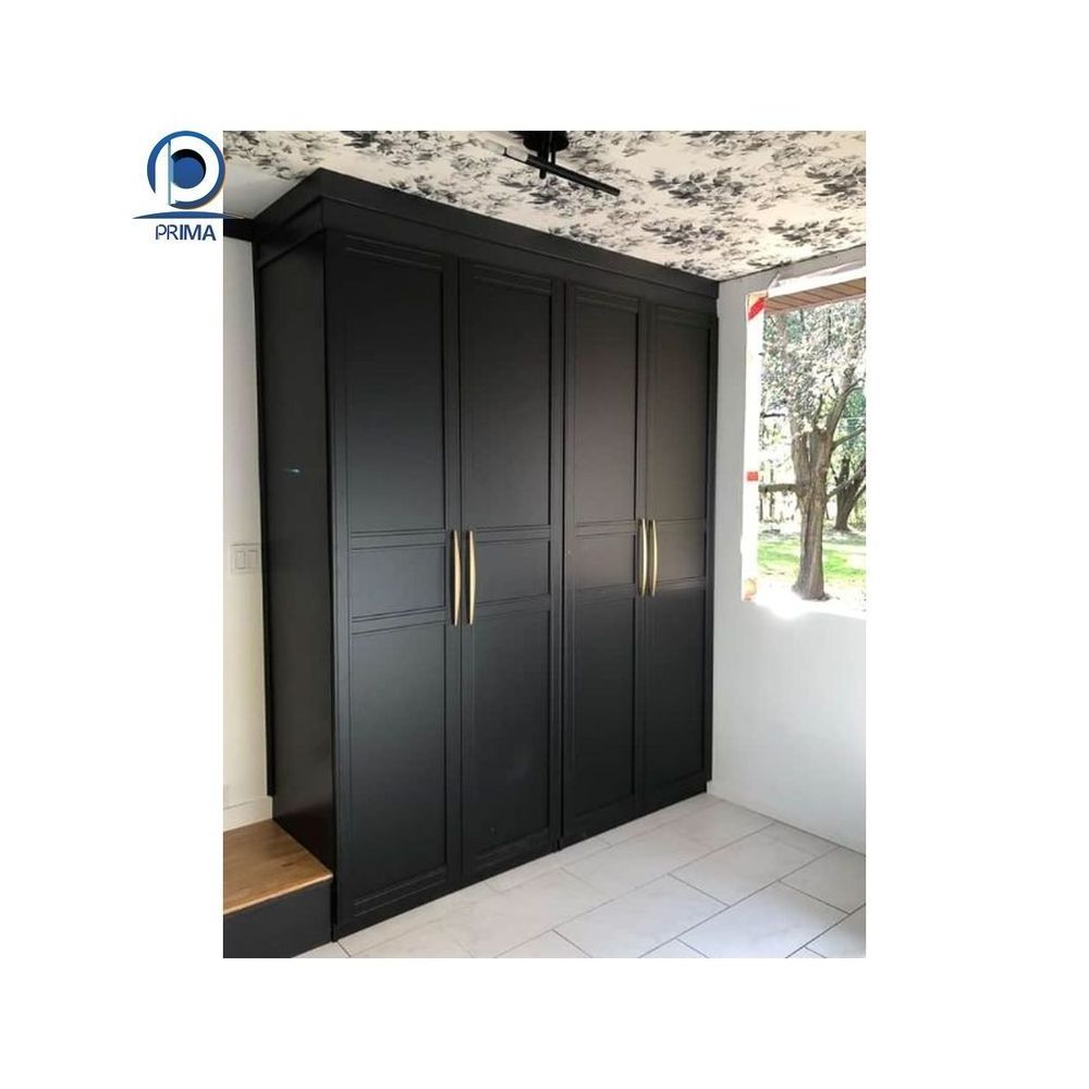 Prima Modern Home furnture Clothes Cheap Exquisite  Sliding Doors Wooden Panel Bedroom Wardrobes Closet