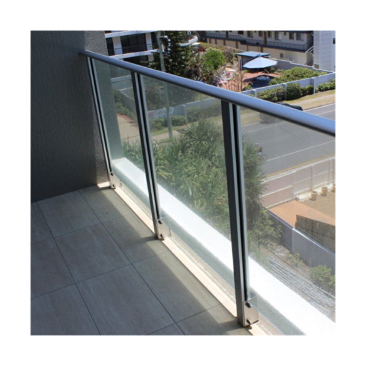 Chinese Factory Supplier Spear Top Powder Coated Black Metal Post Glass Panel Railing