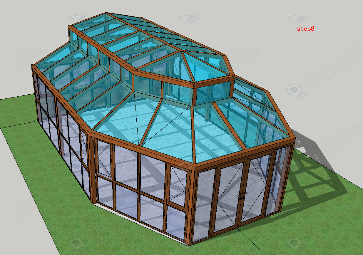 China factory customized sun room outdoor glass room for garden glass house